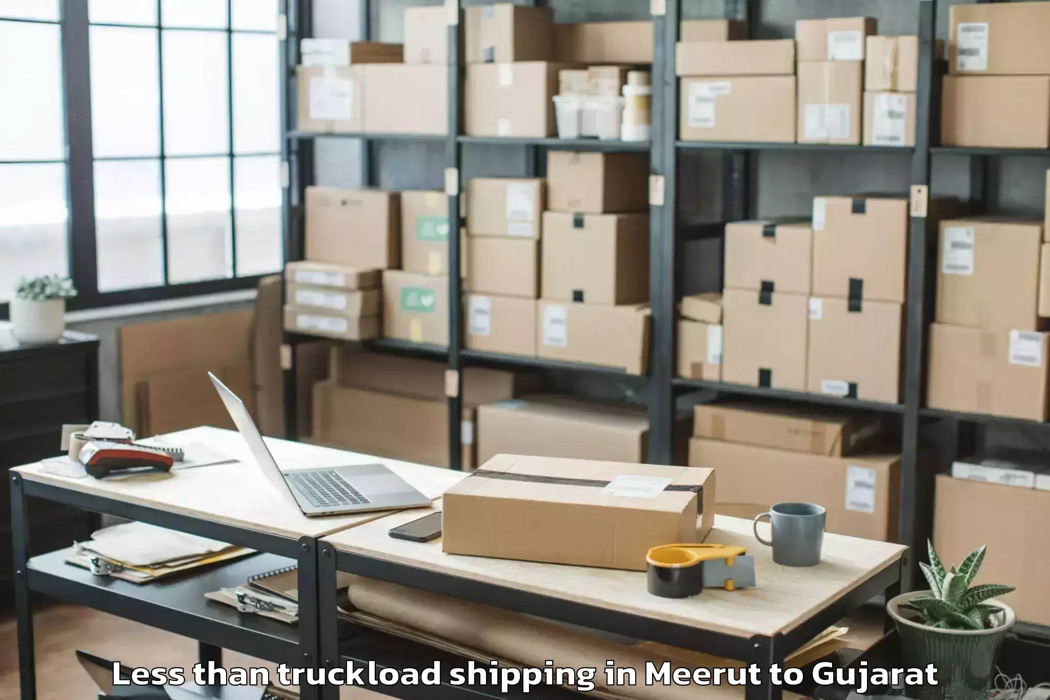 Book Meerut to Mangrol Less Than Truckload Shipping Online